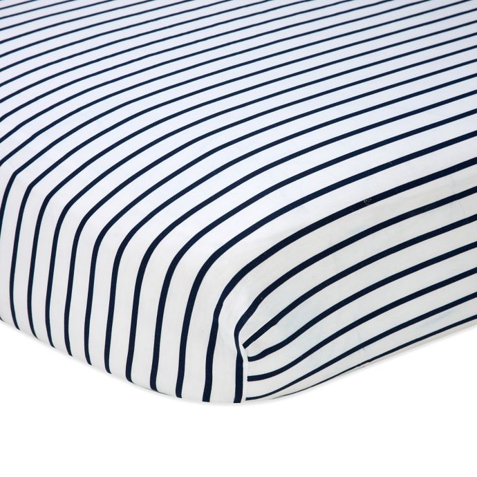 Nautica Kids Mix Match Striped Fitted Crib Sheet In Navy White