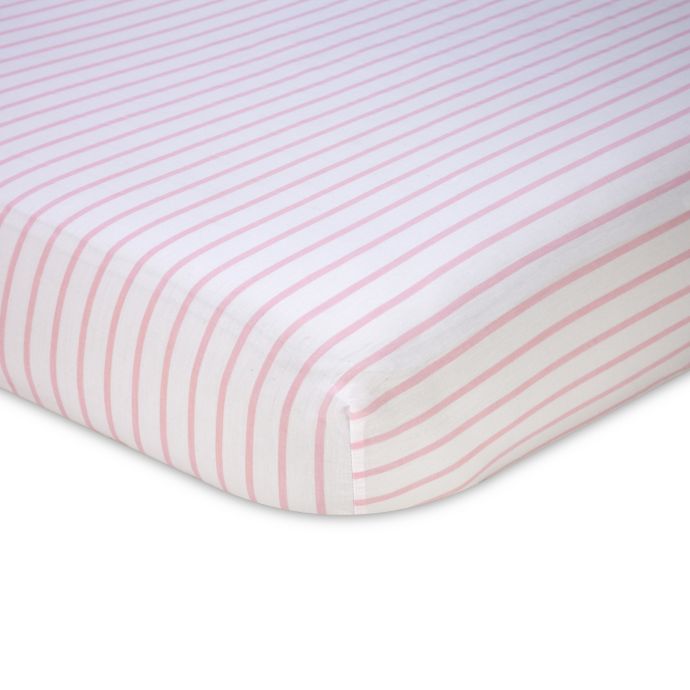 Nautica Kids Mix Match Striped Fitted Crib Sheet In Pink White