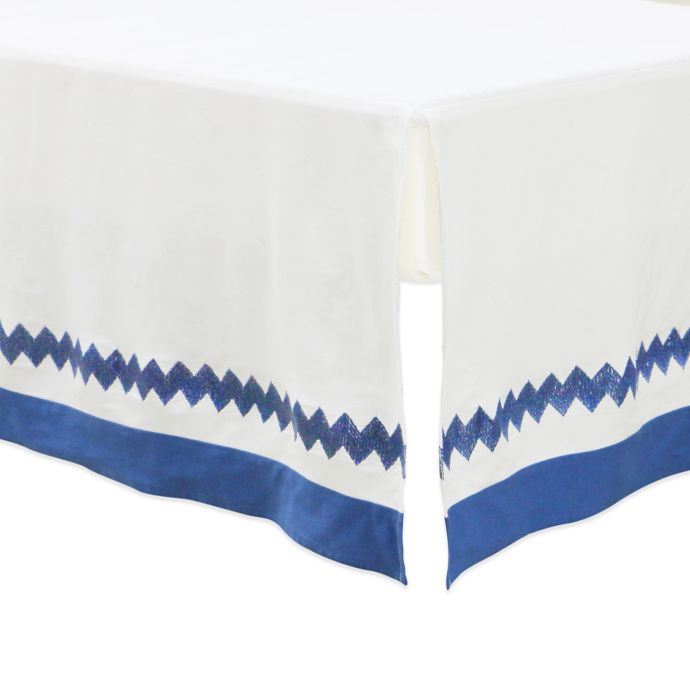 Petit Nest Micha Chevron Bed Skirt In Blue White Bed Bath Beyond