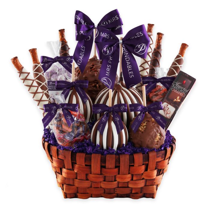 Mrs. Prindable's Premium Signature Deluxe Caramel Apple Basket Gift Set