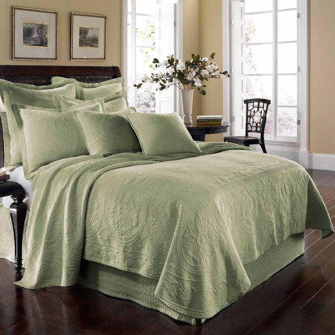 King Charles Matelasse Coverlet In Sage Bed Bath Beyond