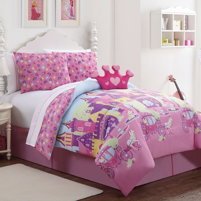 Princess Reversible Comforter Set in Pink | Bed Bath & Beyond