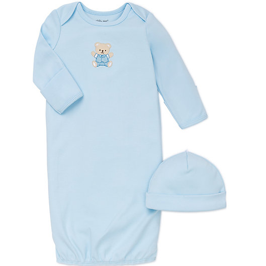 Alternate image 1 for Little Me® 2-Piece Cute Bear Long-Sleeve Gown and Hat Set in Blue