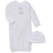 Little Me&reg; 2-Piece &quot;Welcome to the World&quot; Long-Sleeve Gown and Hat Set in White
