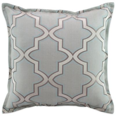 Austin Horn En Vogue Glamour Square Throw Pillow In Spa Blue Bed