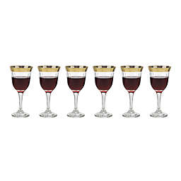 Lorren Home Trends Lorenzo Melania Red Wine Glasses in Gold (Set of 6)
