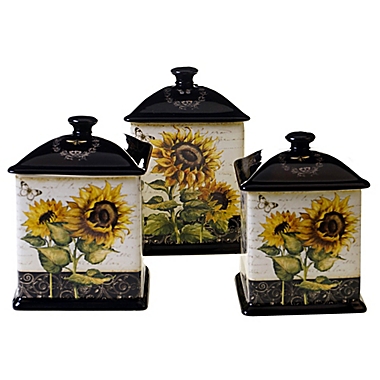 Certified International French Sunflower 3-Piece Canister Set. View a larger version of this product image.