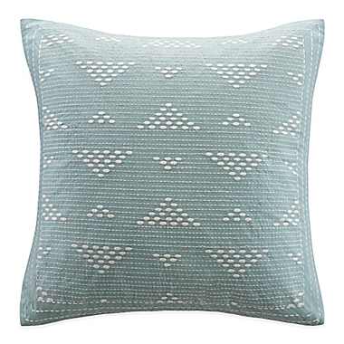 INK+IVY Cairo Embroidered Square Throw Pillow in Blue. View a larger version of this product image.