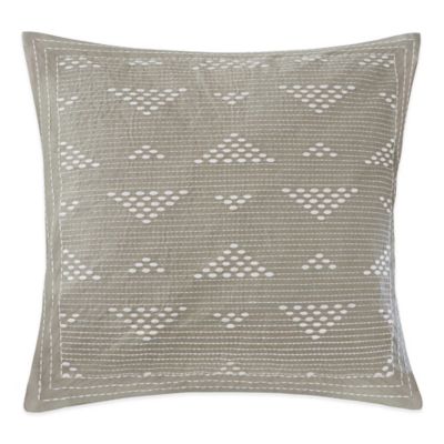 INK+IVY Cairo Embroidered Square Throw Pillow in Taupe