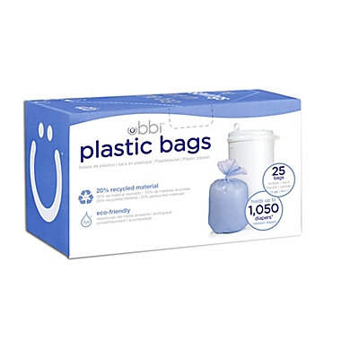 Ubbi Plastic Bags for Baby Diaper Trash Cans Bins 25 ct and 200 ct Sizes 25 ct 