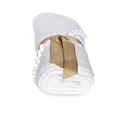 Little Ashkim Newborn Hooded Turkish Towel in White. View a larger version of this product image.