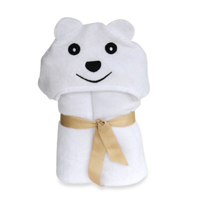 Little Ashkim Size 2T-5T Bear Hooded Kid&#39;s Turkish Towel in White
