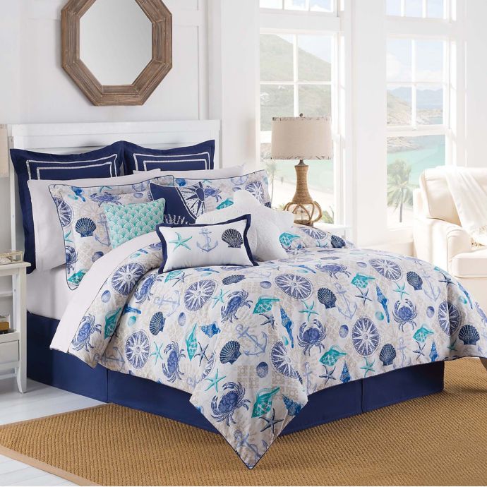 Williamsburg Barnegat Coastal Comforter Set in Blue | Bed ...