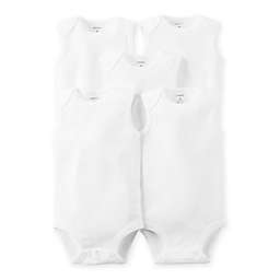 carter's® Newborn 5-Pack Sleeveless Bodysuits in White