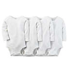 Alternate image 0 for carter&#39;s&reg; Newborn 4-Pack Cotton Long Sleeve Bodysuits in White