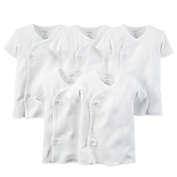 carter&#39;s&reg; 5-Pack Side-Snap Short Sleeve Undershirts in White