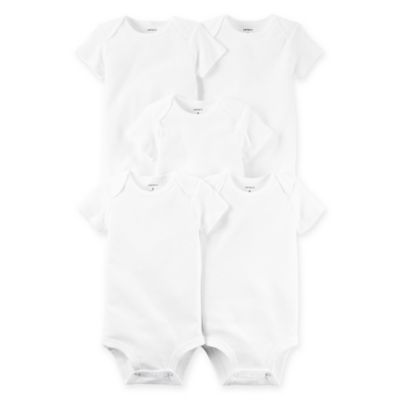 carter&#39;s&reg; Preemie 5-Pack Short Sleeve Bodysuits in White