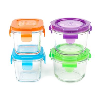 Wean Green Cubes and Bowls 4-Piece Glass Storage Set | Bed Bath & Beyond