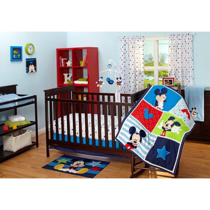 Disney Mickey Mouse 3 Piece Crib Bedding Set Bed Bath And