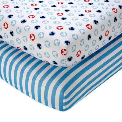 mickey mouse fitted crib sheet