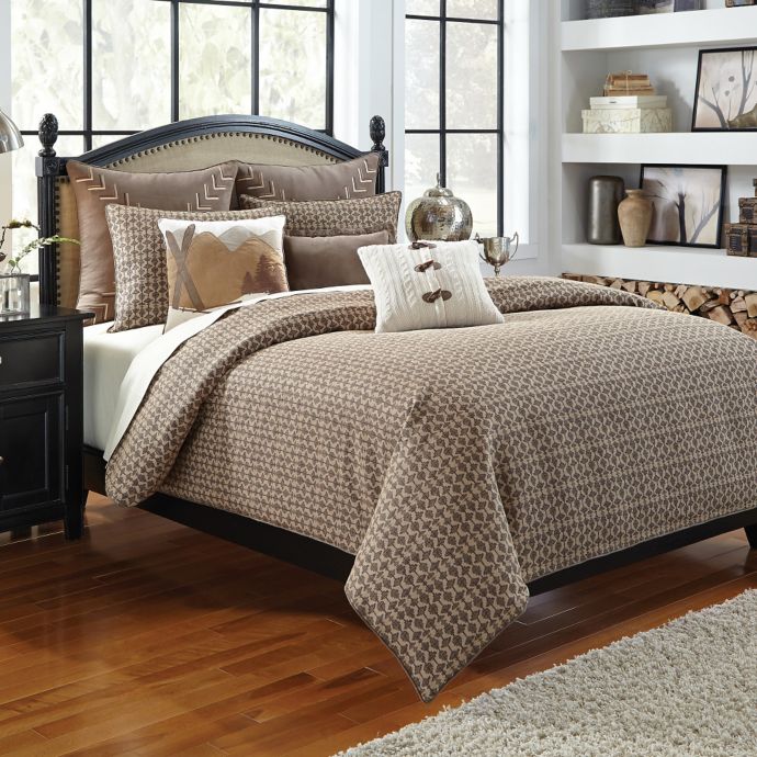 Croscill Aspen Duvet Cover In Dark Natural Bed Bath Beyond