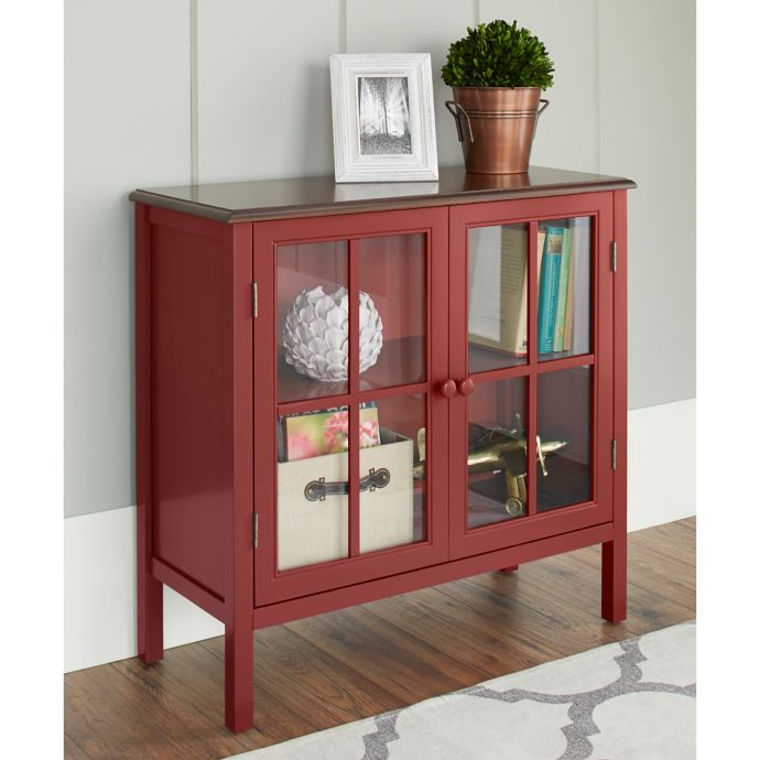 Chatham House Baldwin Double Door Glass Cabinet in Red | Bed Bath and ...