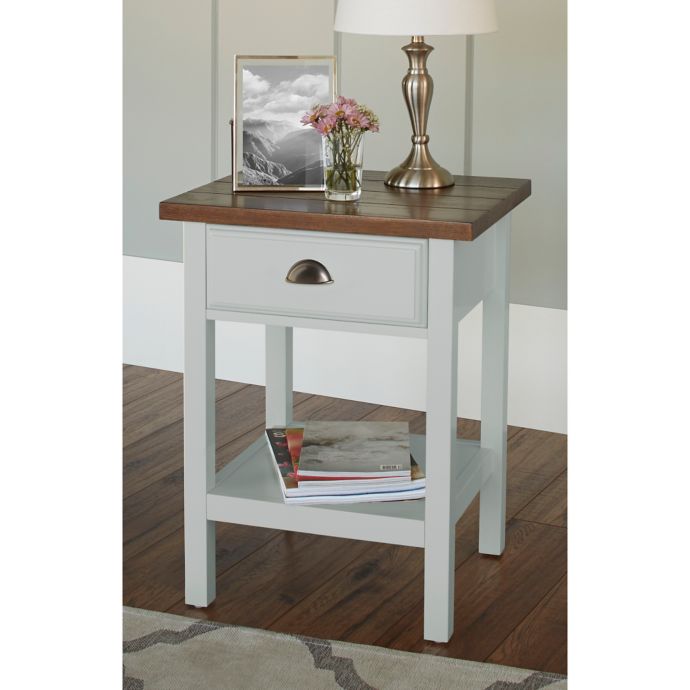 Chatham House Newport Accent Table with Drawer in Grey Bed Bath & Beyond