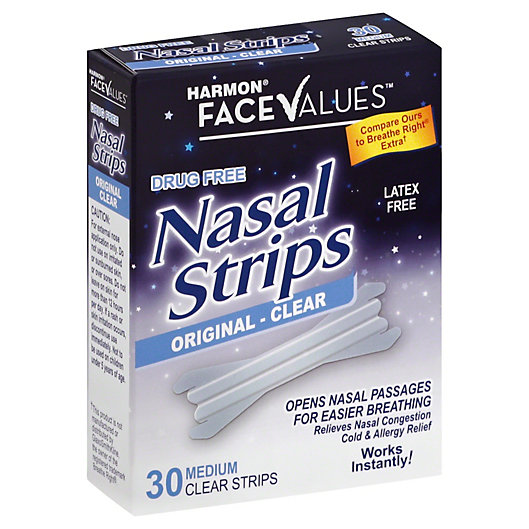 Alternate image 1 for Harmon® Face Values™ 30-Count Clear Medium Nasal Strips