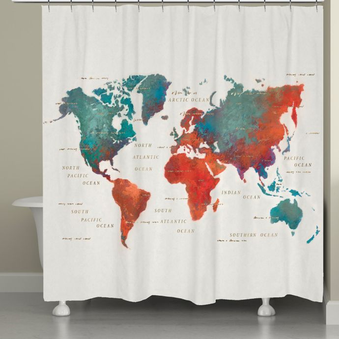 world map shower curtain bed bath and beyond Laural Home Colorful Map Shower Curtain Bed Bath Beyond world map shower curtain bed bath and beyond