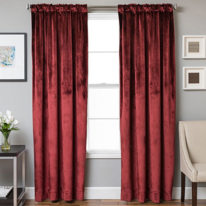 Velvet Rod Pocket/Back Tab Lined Window Curtain Panel Bed Bath and