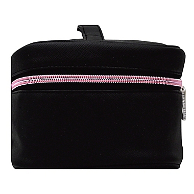 STYLEWURKS&trade; Bold Basic Train Case in Black/Pink. View a larger version of this product image.