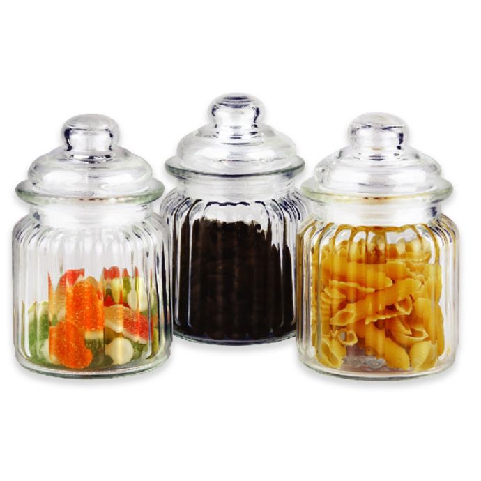 Home Basics® 8 oz. Ribbed Canister Bed Bath and Beyond Canada