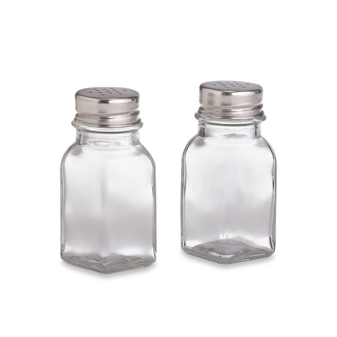 Home Basics® Glass Square Salt and Pepper Shakers Bed Bath and Beyond