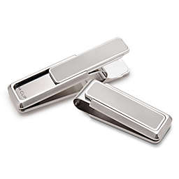 M-Clip Brushed Stainless Steel with Polished Border Heat Tempered Spring Money Clip