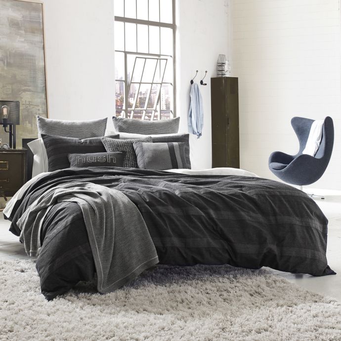 Kenneth Cole Reaction Home Obsidian Reversible Duvet Cover In