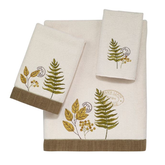 Avanti Foliage Garden Hand Towel in Ivory Bed Bath & Beyond