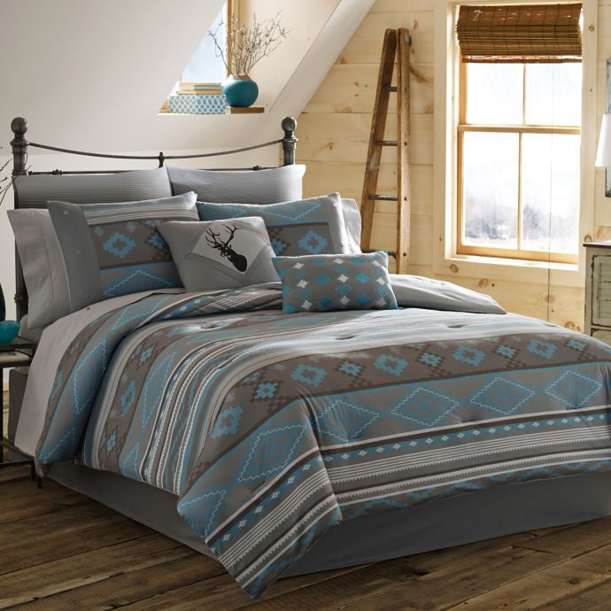 True Timber Southwest Reversible Comforter Set in Teal ...