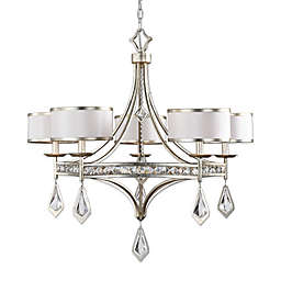 Uttermost Tamworth 5-Light Ceiling-Mount Chandelier in Champagne with Silken Shade