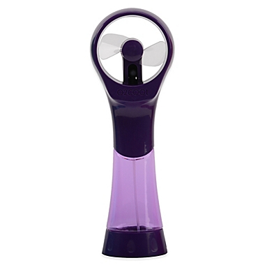 O2 COOL&reg; Reverse Trigger Misting Fan in Purple. View a larger version of this product image.