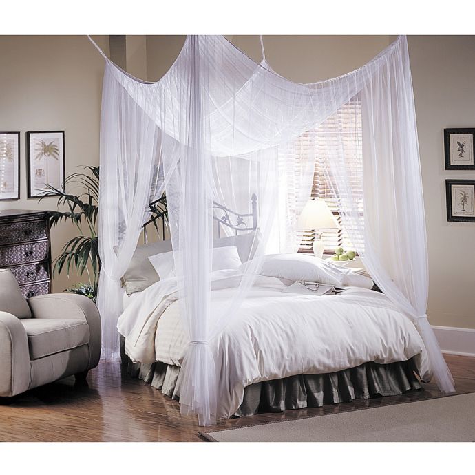 Majesty White Large Bed Canopy Bed Bath Beyond