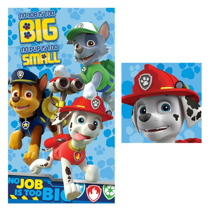 2pc paw patrol power leaps bath towel and washcloth set