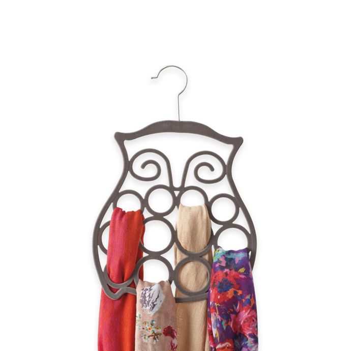 Owl Flocked Scarf Hanger in Charcoal Grey Bed Bath & Beyond