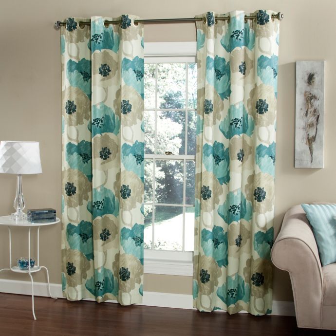 m.style Poppies 84-Inch Window Curtain Panel Pair | Bed ...