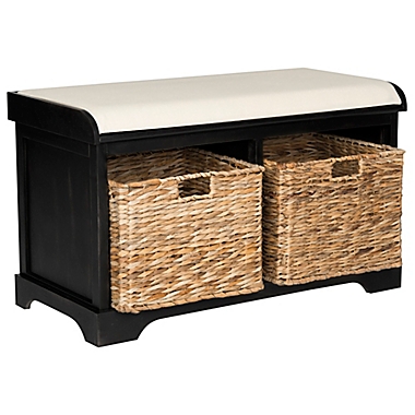 Safavieh Freddy Storage Bench in Distressed Black. View a larger version of this product image.