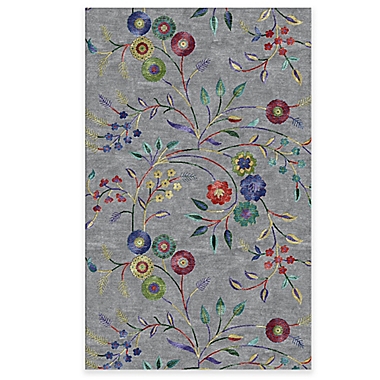 Rizzy Home Eden Harbor Big Floral Area Rug in Grey. View a larger version of this product image.