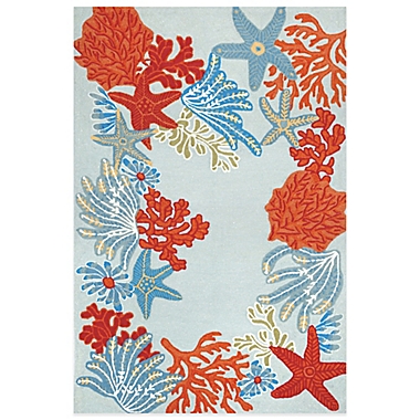 Trans-Ocean Ravella Ocean Scene 7-Foot 6-Inch x 9-Foot 6-Inch Indoor/Outdoor Area Rug in Blue. View a larger version of this product image.