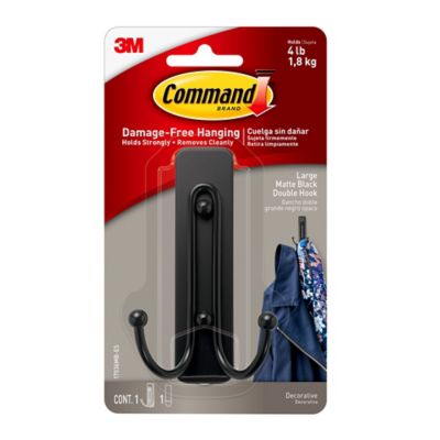 3M Command&trade; Large Double Hook in Matte Black