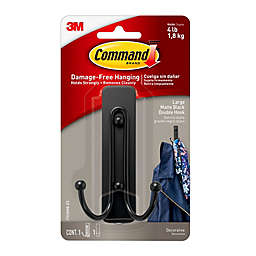 3M Command™ Large Double Hook in Matte Black