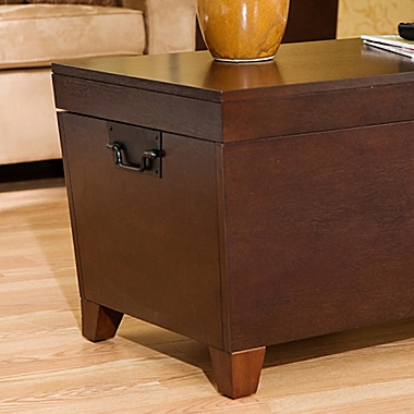 Southern Enterprises Pyramid Trunk Cocktail Table in Espresso. View a larger version of this product image.