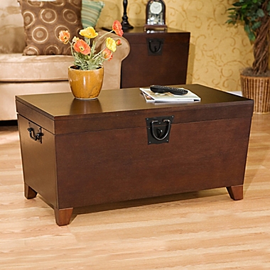 Southern Enterprises Pyramid Trunk Cocktail Table in Espresso. View a larger version of this product image.